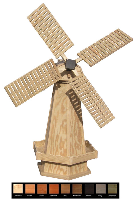 Amish-Made Stained Wooden Dutch Windmill Yard Decorations