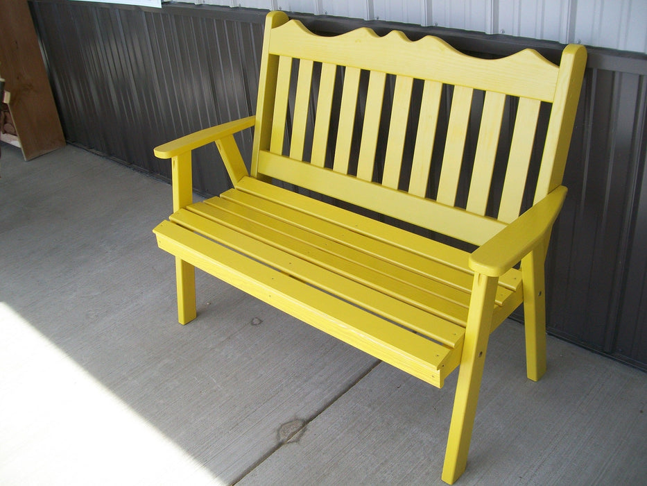 A&L Furniture Co. Amish-Made Pine Royal English Garden Benches