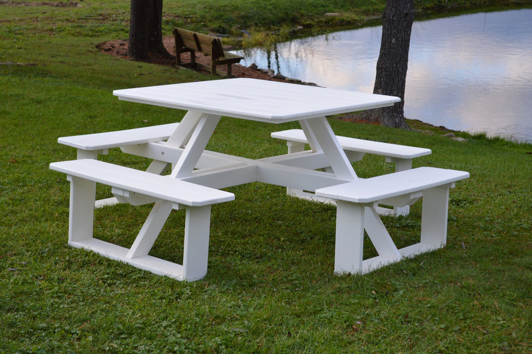 A&L Furniture Co. 44" Amish-Made Square Poly Walk-In Picnic Tables