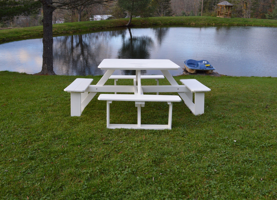 A&L Furniture Co. 44" Amish-Made Square Poly Walk-In Picnic Tables