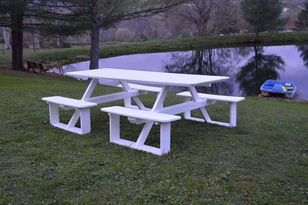 A&L Furniture Co. 8' Amish-Made Rectangular Poly Walk-In Picnic Tables