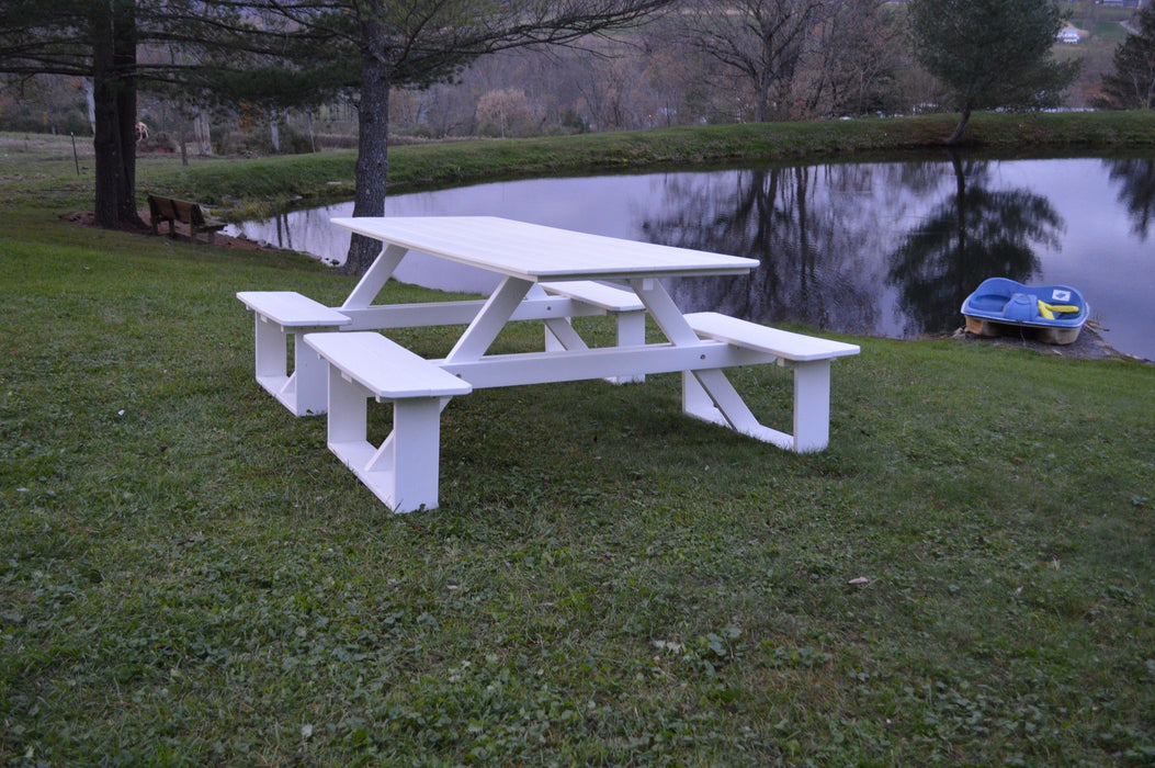 A&L Furniture Co. 8' Amish-Made Rectangular Poly Walk-In Picnic Tables