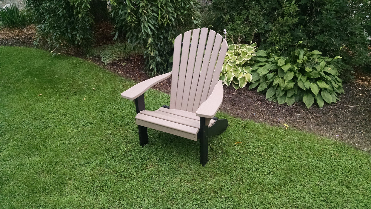 A&L Furniture Co. Amish-Made Two-Tone Poly Adirondack Chairs with Black Frame