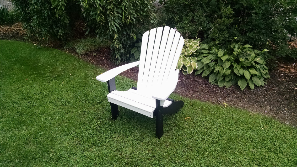 A&L Furniture Co. Amish-Made Two-Tone Poly Adirondack Chairs with Black Frame