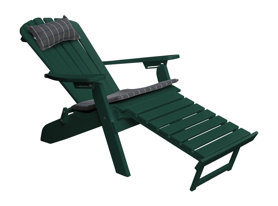 A&L Furniture Co. Folding/Reclining Poly Adirondack Chairs with Pullout Ottoman