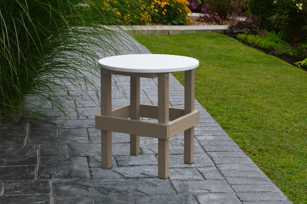 A&L Furniture Co. Amish-Made Round Poly Side Table with White Top