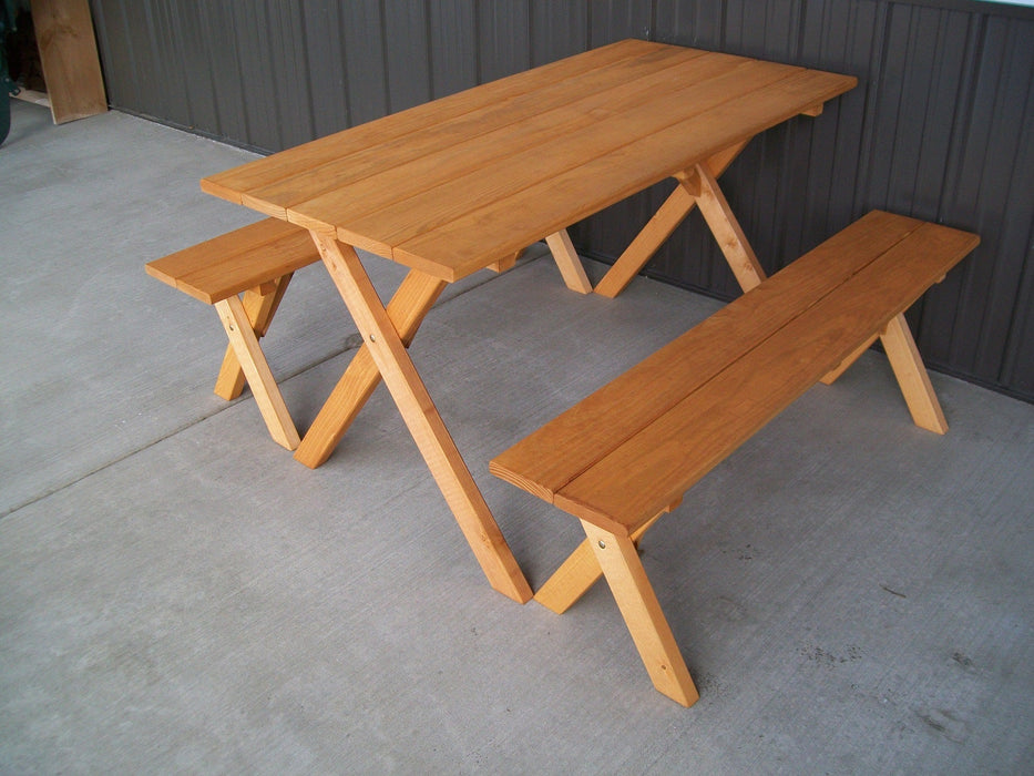 A&L Furniture Co. 5' Amish-Made Pine Economy Picnic Table