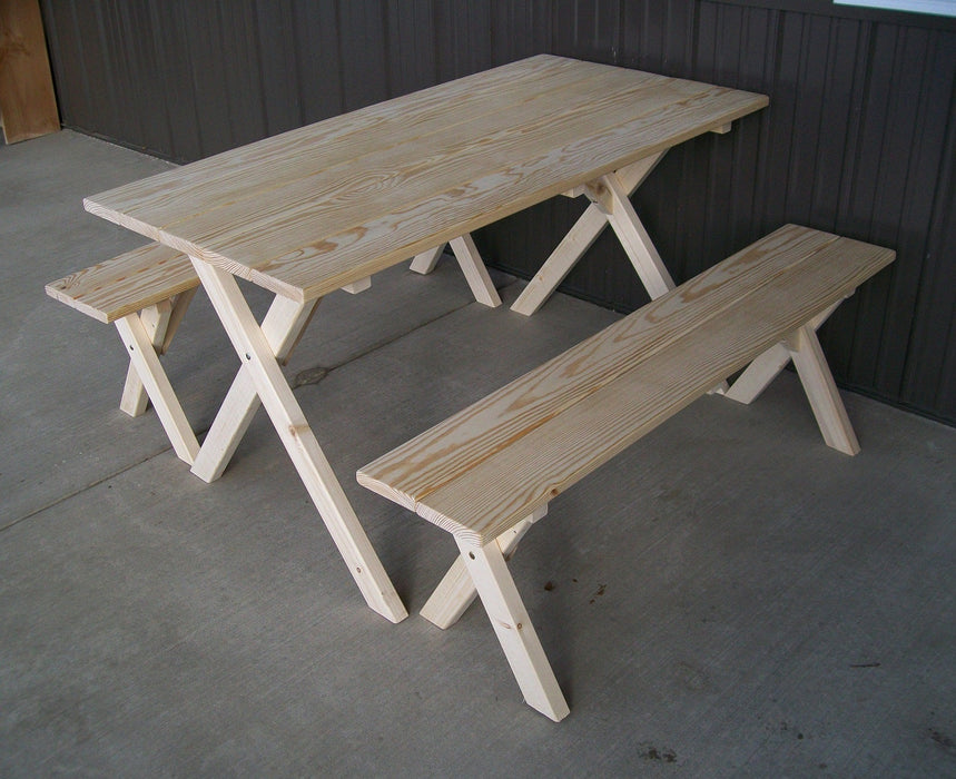 A&L Furniture Co. 5' Amish-Made Pine Economy Picnic Table