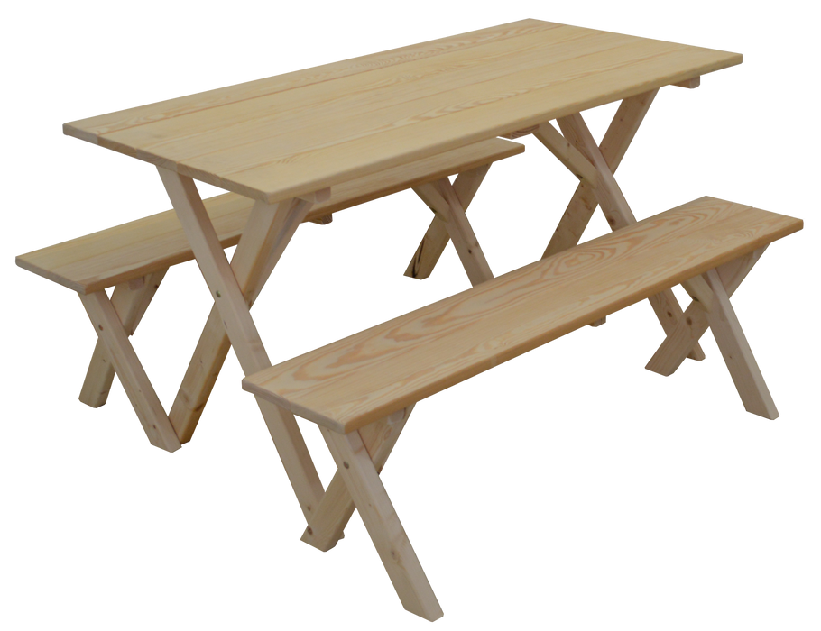 A&L Furniture Co. 5' Amish-Made Pine Economy Picnic Table