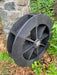 Angled view of Medium Amish-Made Poly Waterwheel in Black