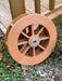 Angled view of Small Amish-Made Poly Waterwheel in Cedar